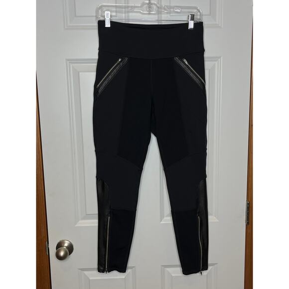 Athleta Luxe Ponte Black Athleisure Leggings with Zippers Medium - Picture 4 of 9